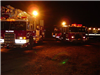 Palatine Fire Department apparatus light up the scene at a night training drill.